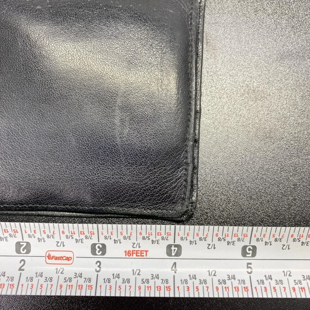 Christian Dior Wallet Mens Black Leather Bifold Credit Card Holder Logo Designer